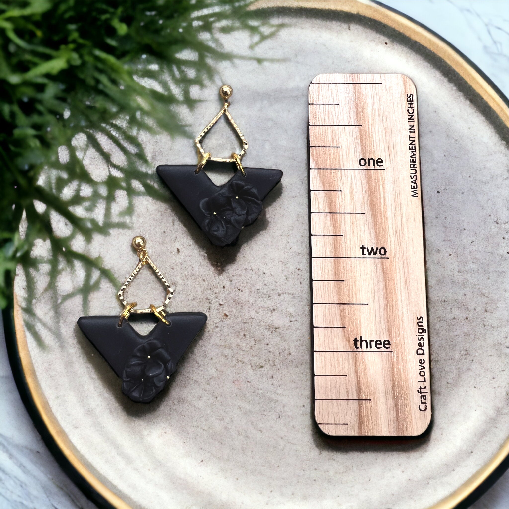 Black Elegant Chevron Dangle Earrings