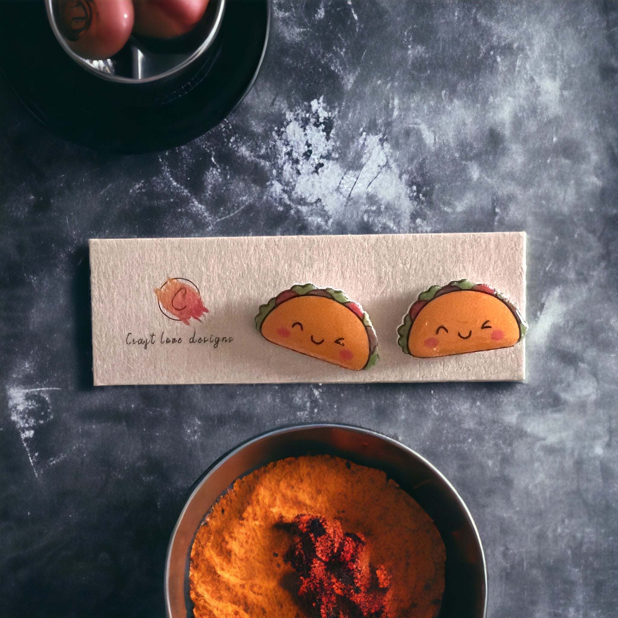 Orange-y Taco Tuesday Stud Earrings