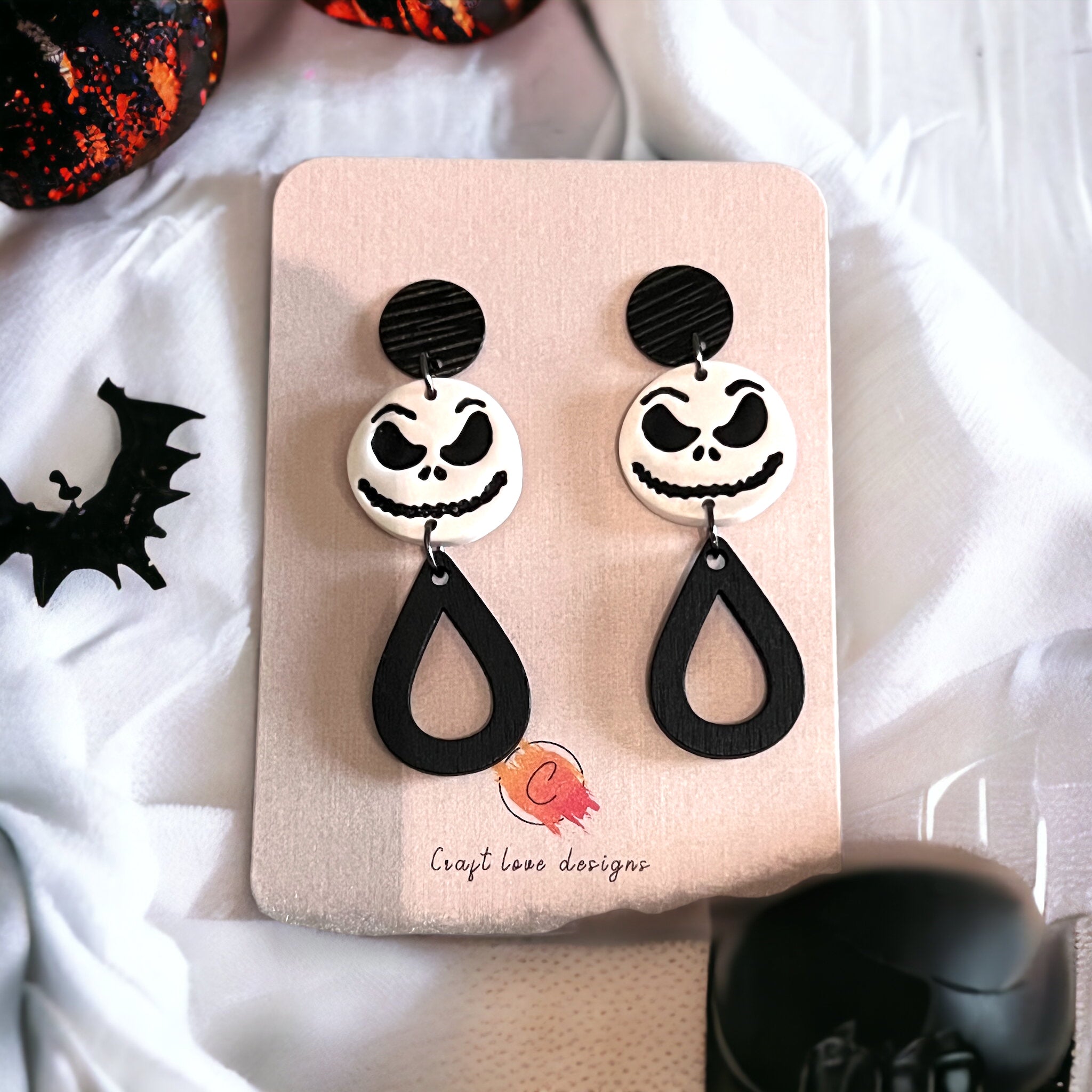 Black and White “Jack” Dangle Earrings