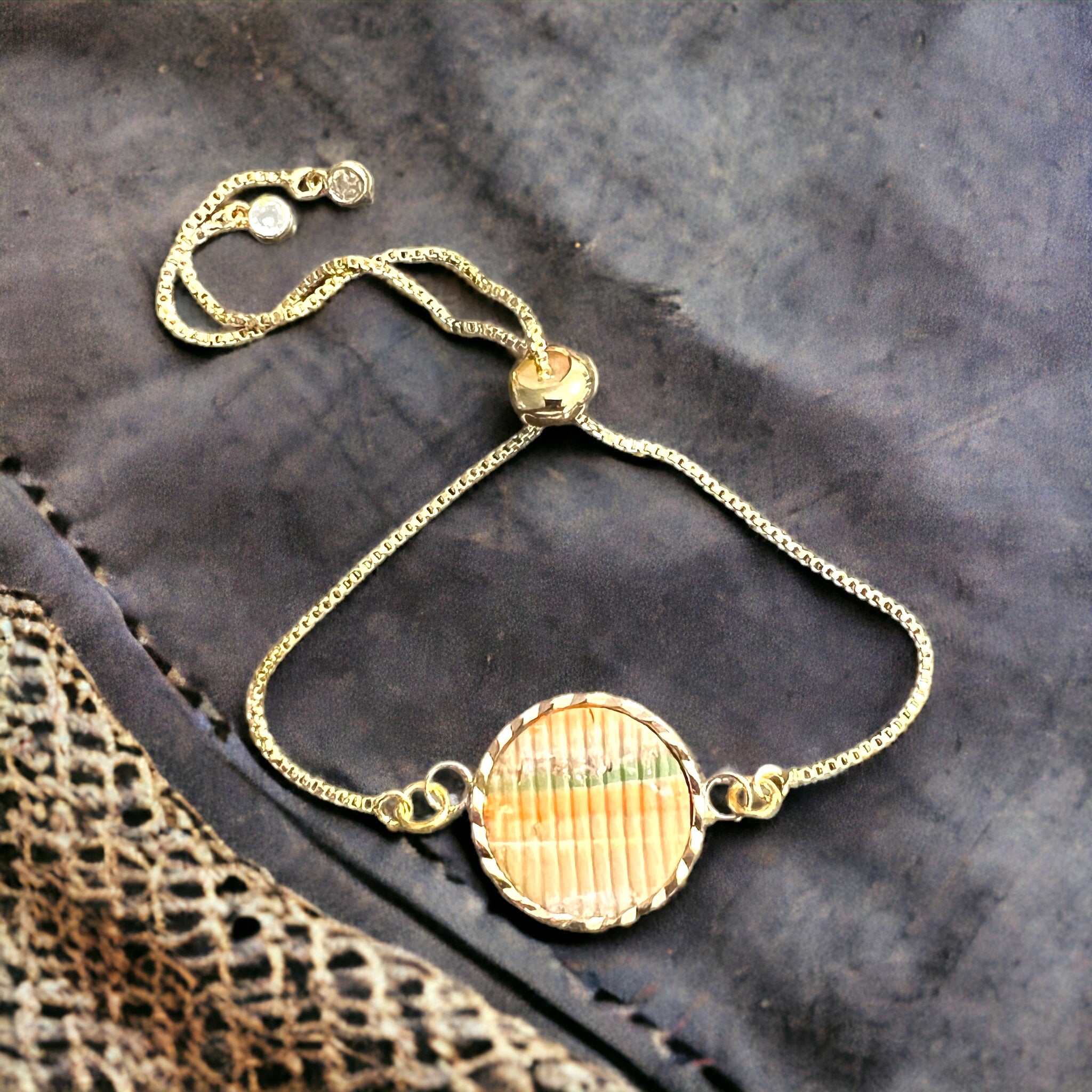 Beige-y Latte Vibes Adjustable Gold Bracelet