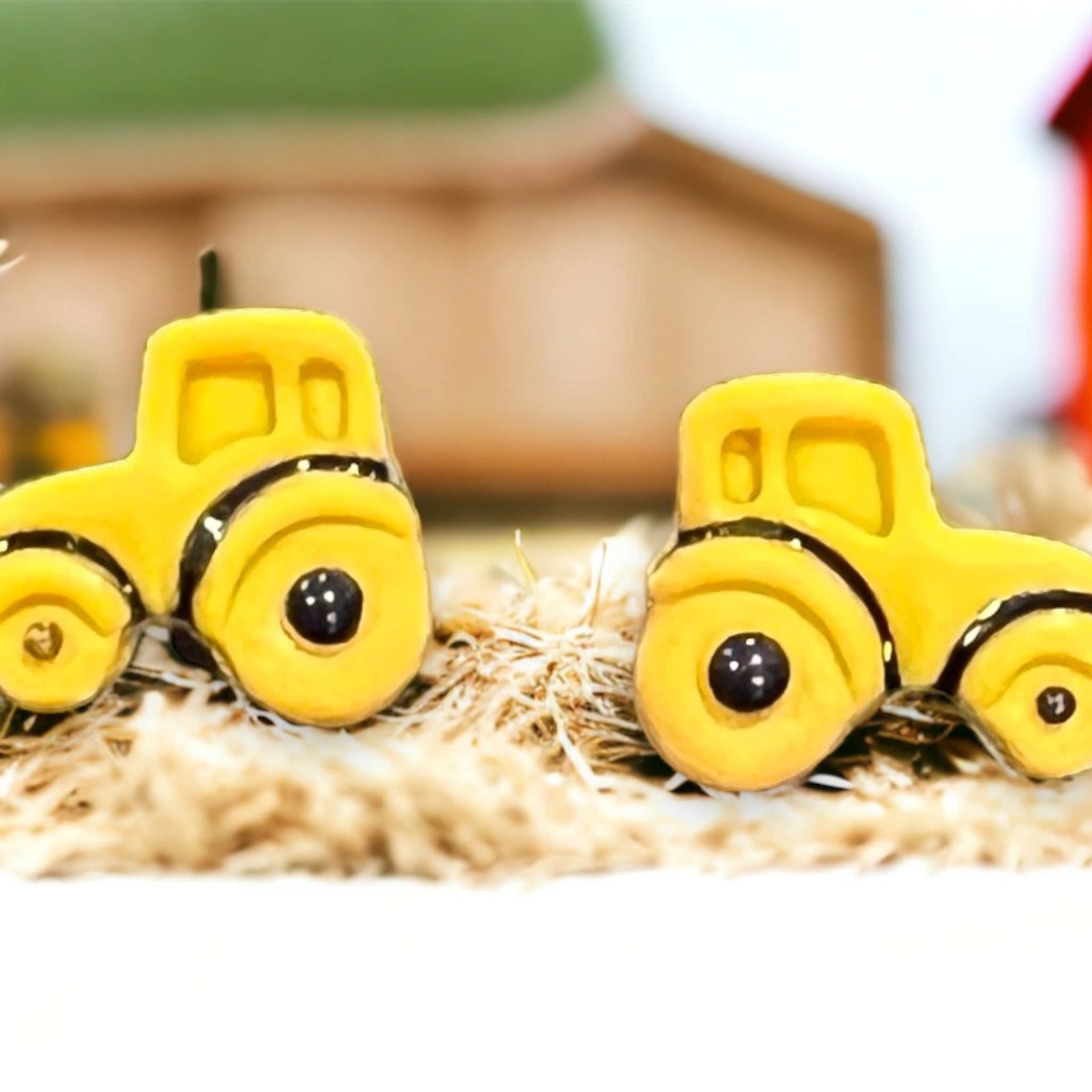 Yellow Tractor Cutie Patootie Studs