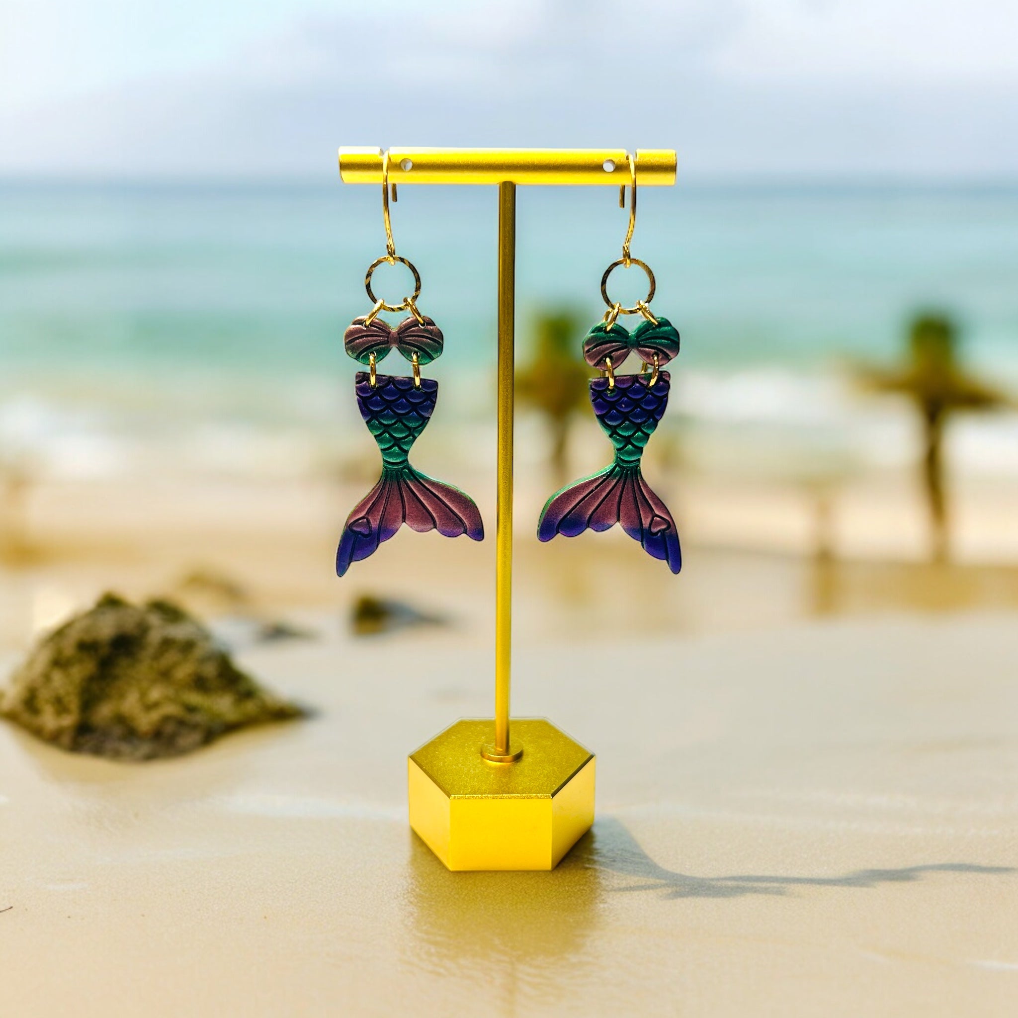 Mermaid Dangle Earrings | Summer Beach | Multi-Color | Under the Sea | Vacation Vibes