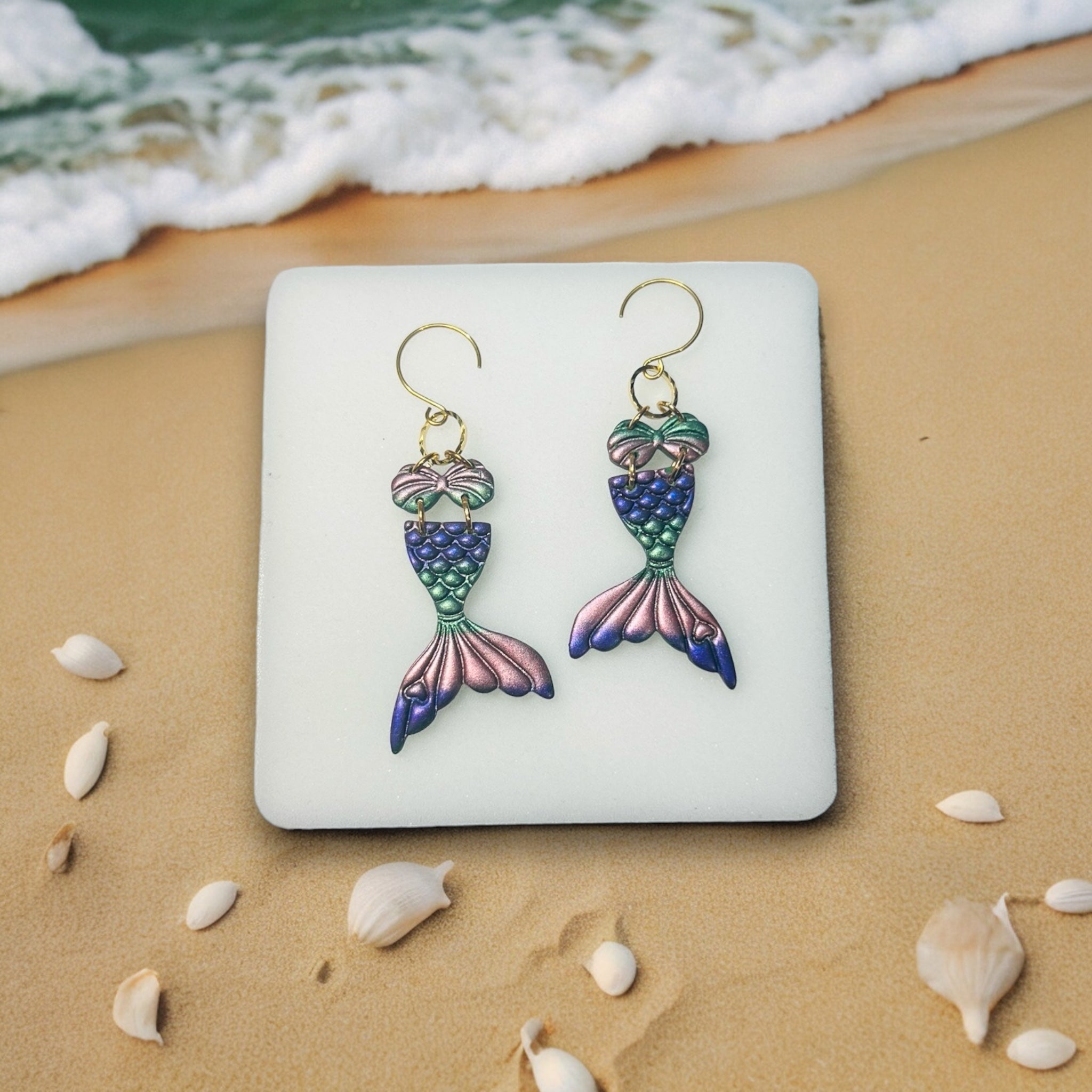 Mermaid Dangle Earrings | Summer Beach | Multi-Color | Under the Sea | Vacation Vibes