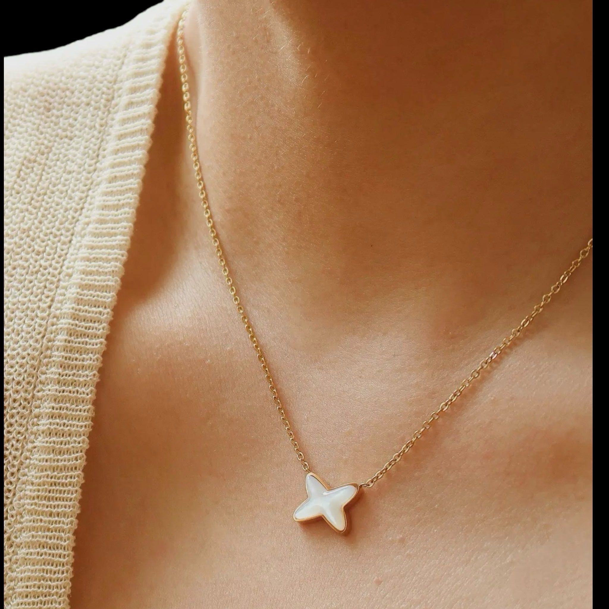 Petite X Shell Necklace