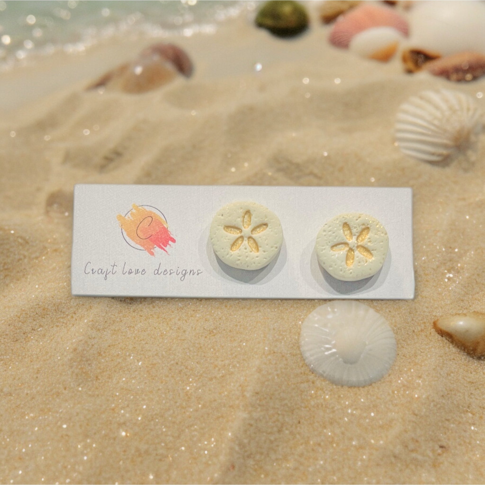 Sand Dollar Studs (Gold Center)| Beach Themed| Summer Jewelry |Vacation |