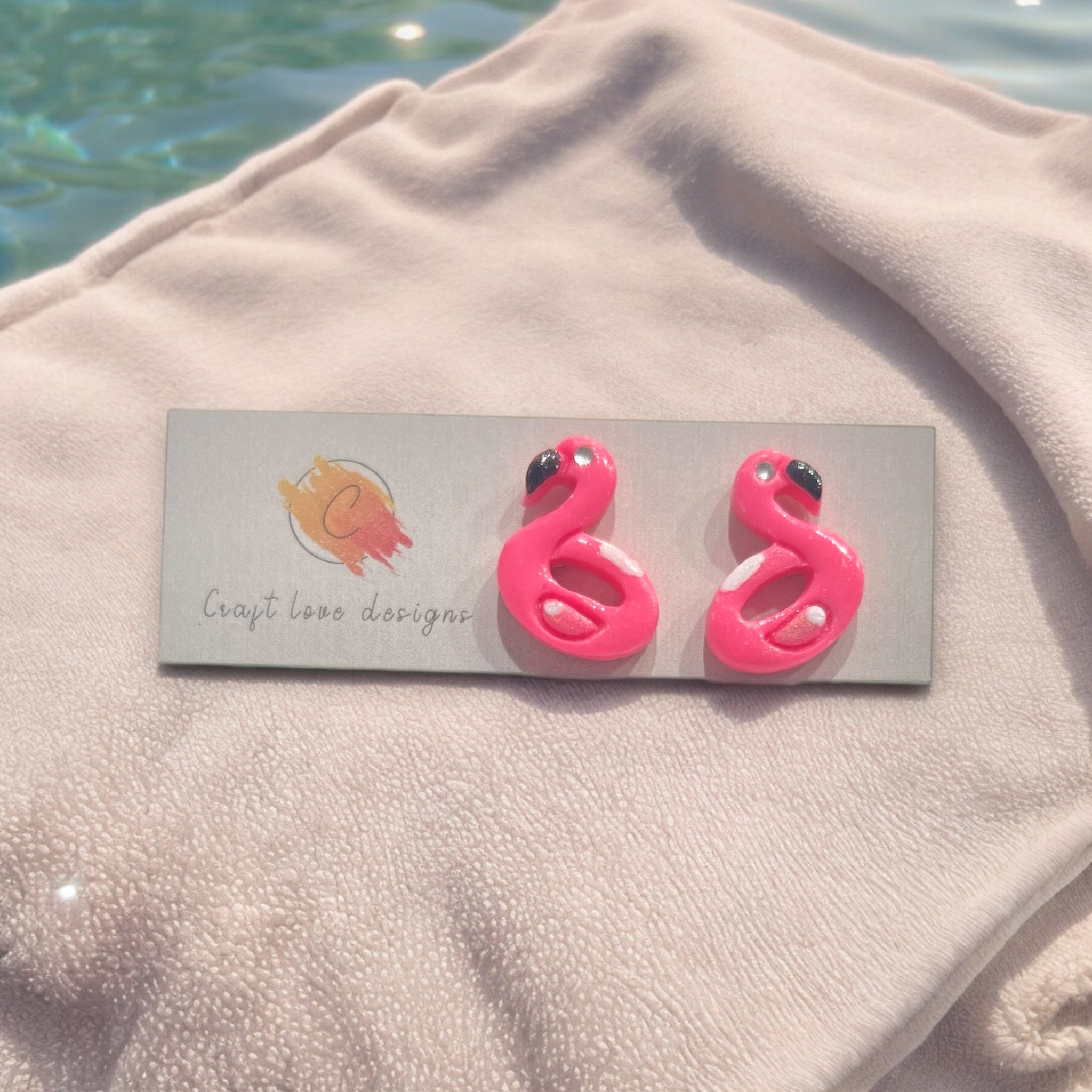 Hot Pink Flamingo Floaty Studs | Pool Vibes | Summer Jewelry | Vacation