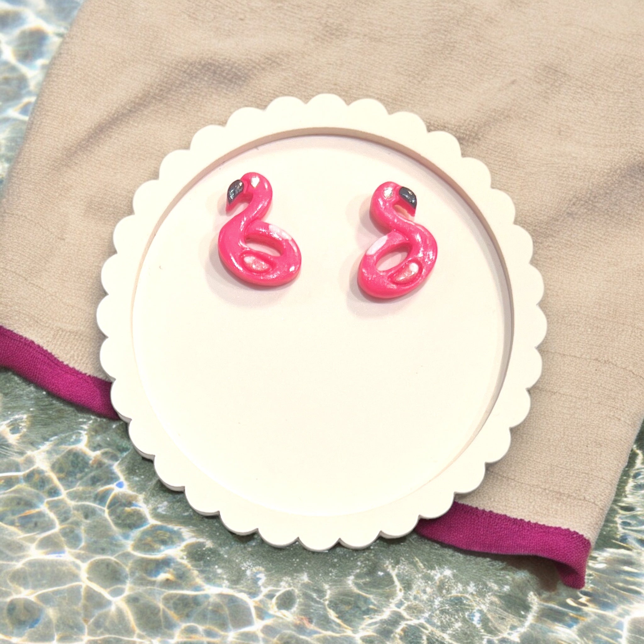 Hot Pink Flamingo Floaty Studs | Pool Vibes | Summer Jewelry | Vacation