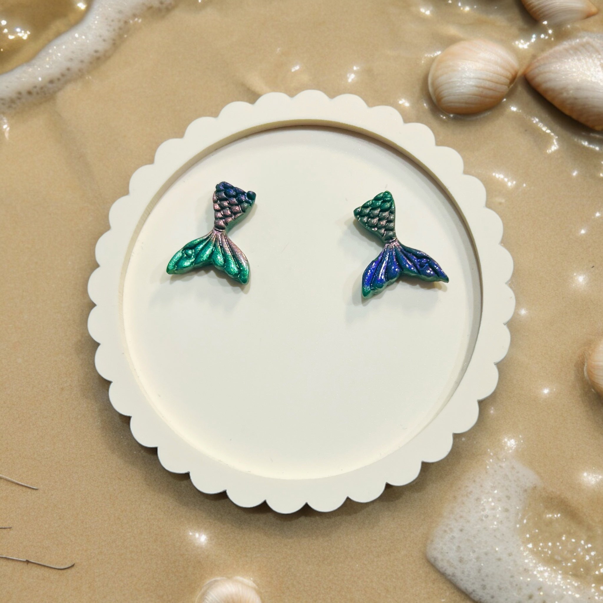 Multi Color Mermaid Tail Stud | Beach Themed | Summer Jewelry | Vacation