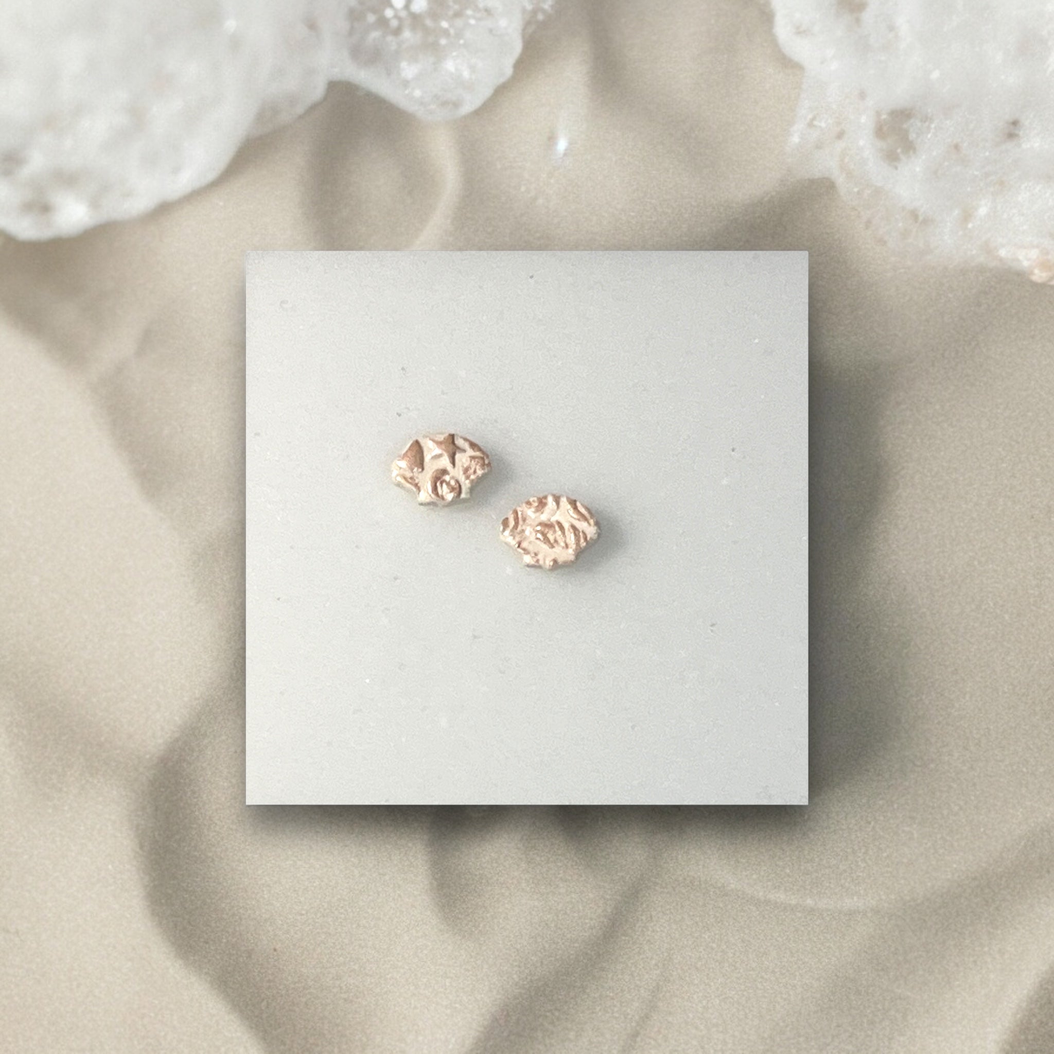 Textured Shell Pearly White Studs | Summertime | Beachy Vibes